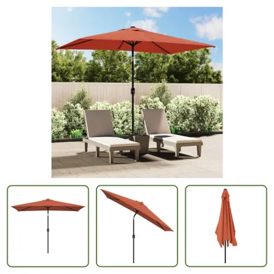 Zdjęcie produktu dla The Living Store Parasol z metalowym drążkiem 300 x 200 cm terakota czerwony