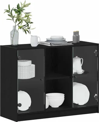 Obrázek produktu pro vidaXL Komoda, černá, vzhled dubu, 100 x 37 x 75,5 cm