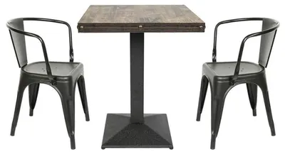 Immagine prodotto di Tavolino quadrato in legno, 60 x 60 x 75 cm, con gambe in ferro dallo stile industriale