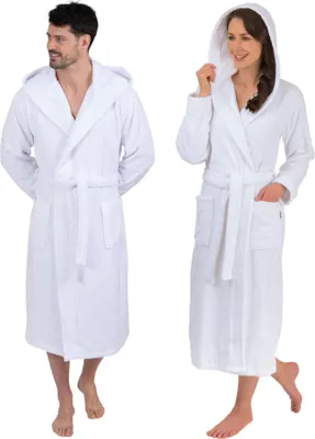 Produktbild von Wewofashion Uni Bademantel Kapuze 3004-100 Weiß Unifarben 52 L