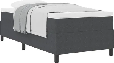 Obrázok produktu pre Posteľ s pružinovým rámom Tmavo šedá a biela 90 x 200 cm