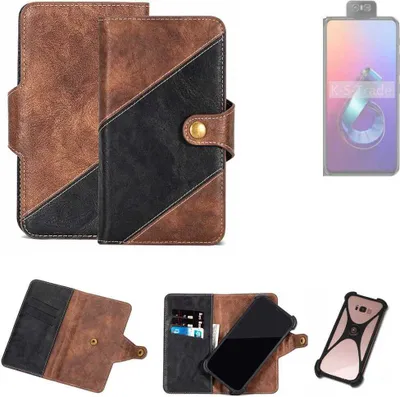 Produktbild von K-S-Trade Handyhülle Schutzhülle Bookstyle Case kompatibel mit Asus Zenfone 6 (2019) Klapphülle Cover Hülle Schutztasche 1x