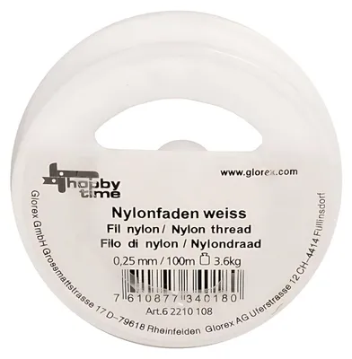 Produktbild von GLOREX Nylonfaden weiss 0,25mm 100m
