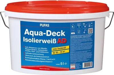 Produktbild von Pufas Aqua-Deck Isolierweiß 5 Liter 14203000