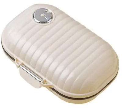 Immagine prodotto di Contenitore per compresse da 7 giorni, portacompresse da viaggio, 7 scomparti, bianco, 11,2*7,8*4 cm