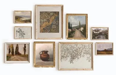 Imagen del producto de Uniqoos®: Juego de 9 pósters vintage franceses. Decoración para pared, impresiones de alta calidad en papel grueso, fáciles de enmarcar, resistentes al agua y a los rayos UV