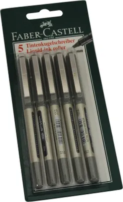 Image de Farber-Castell Stylo à bille à encre noir 5 pièces