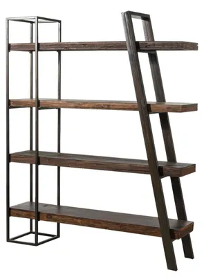 Immagine prodotto di MASSIVMOEBEL24 | Scaffale in legno di acacia / legno riciclato 150x35x180 laccato marrone SEVILLA #10