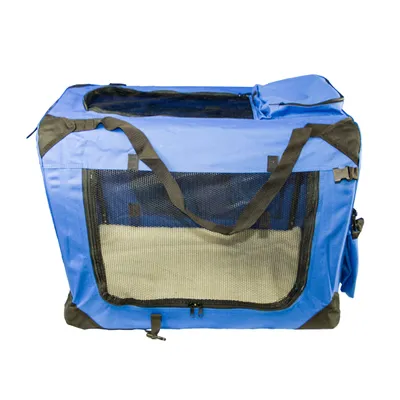 Produktbild von Hundetransportbox Transportbox Reisetasche Transporttasche Gr. XXL Hundebox blau