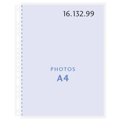 Image de Pochettes transparentes Henzo pour photos A4, 10 pièces, sans acide, pour classeur 230 x 297 mm