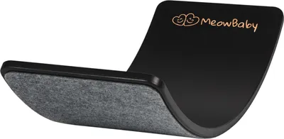 Produktbild von MeowBaby® Balancierbrett aus Holz für Kinder Montessori Balance Board Schwarz 80x30cm mit Filz Grau