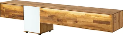 Image de MASSIVMOEBEL24 | Meuble TV en bois de Chêne 220x43x55 naturel huilé/blanc WIEN #107