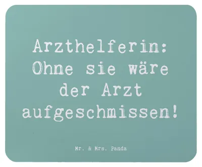 Produktbild von Mr. & Mrs. Panda Mauspad Spruch Arzthelferin Herz - Meeresbrise - Geschenk, Berufsprodukte, Mouse Pad, Patientenversorgung, Beruf, Berufspassion, mousematte, Mousepad