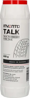 Immagine prodotto di Talco tecnico per montaggio pneumatici ,talco in polvere pneumatici e camere d'aria 400 g Invento