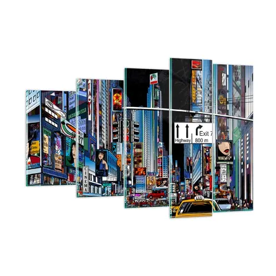 Produktbild von Bilder auf glas - Manhattan New York Straße - 150x100cm - Glasbilder - Wandbilder - Kunstdruck - zum Aufhängen bereit - Wanddekoration aus Glas - Glas Bilder - Wandbild auf Glas - GEG150x100-2720
