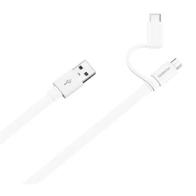 Produktbild von Huawei 2in1 Datenkabel White, AP55, Micro-USB + USB Typ-C auf USB, Blister