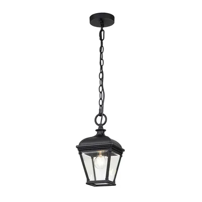 Produktbild von Außenleuchte Aluminium Glas 18 cm breit H: max. 141,2 cm IP44 Schwarz E27 Vintage Hängeleuchte außen