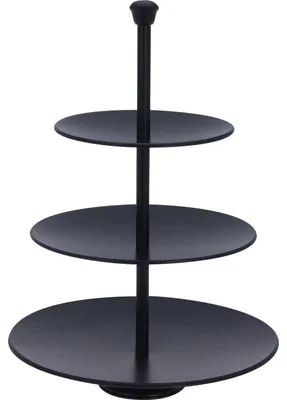 Produktbild von Alpina Etagere 3-lagig - schwarz - Edelstahl - H36 cm - Servierplatte