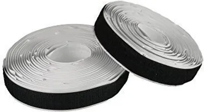Produktbild von Klettband selbstklebend 20mm Flausch & Haken schwarz 5m