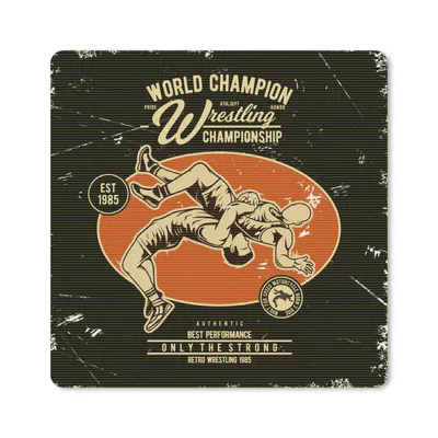 Produktbild von MuchoWow® Mauspad Mousepad Jahrgang - Ringen - Sport 20x20 cm - Mousepads - Maus Mat - Pad - Mausunterlage - Desk Mat - Bureauartikeln