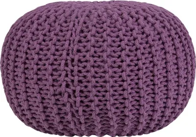 Obrázek produktu pro BELIANI Pouf fialový 100% bavlna kulatý Ø50 cm elegantní moderní