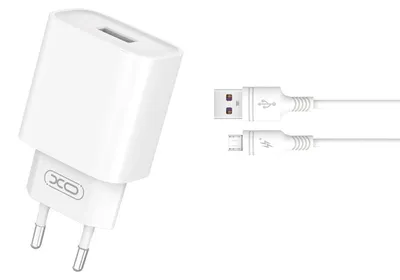 Zdjęcie produktu dla Xo Ładowarka Sieciowa Ce02D Qc 3.0 18W 1X Usb Biała + Kabel Microusb