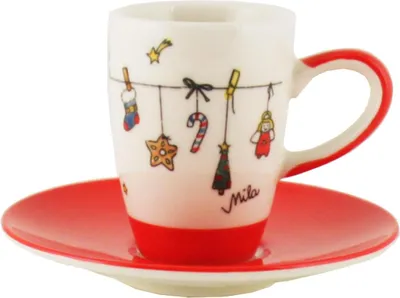 Produktbild von 440s-Exklusiv Mila Keramik Espresso-Tasse - Es Weihnachtet sehr