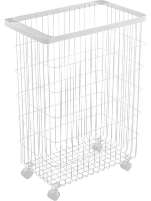 Image de YAMAZAKI - Panier à linge à roulettes en métal H56.5cm