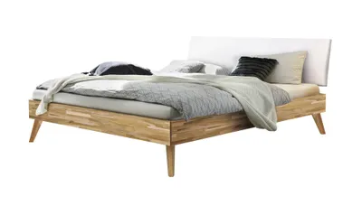 Produktbild von HASENA Trento Bett Pesaro Kernbuche natur Kopfteil weiß 160x200