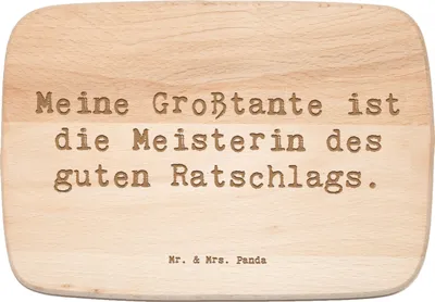 Produktbild von Mr. & Mrs. Panda Frühstücksbrett Spruch Großtante Ratschlag - Transparent - Geschenk, Lebensweisheit, persönliche Erinnerungen, Familienratgeber, herzerwärmende Sprüche