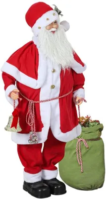 Produktbild von Kerstmann-Figur, beweglich, mit Ton- und Bewegungssensor, lacht und spielt Musik, 140 cm, rot