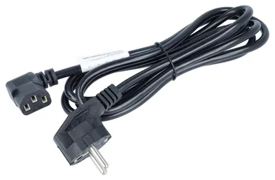 Produktbild von vhbw Netzkabel Schutzkontaktstecker für Kaltgeräte z.B. PC Monitor Computer Drucker - C13 Buchse, 2 m, Gewinkelt