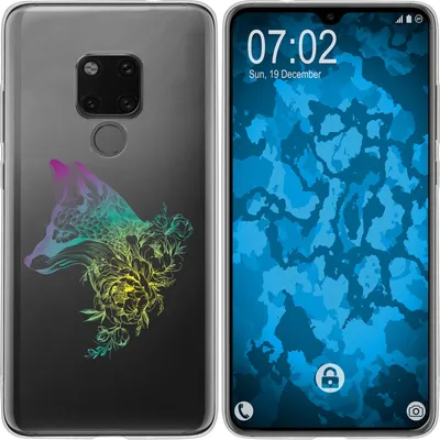 Produktbild von PhoneNatic Case kompatibel mit Huawei Mate 20 Silikon-Hülle Floral Fuchs M1-4