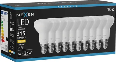Zdjęcie produktu dla Mexen Nova 10x żarówka LED E14, R50, 3W, Ciepła - 3000K, 315 lm - L103-E14-0330-01x10