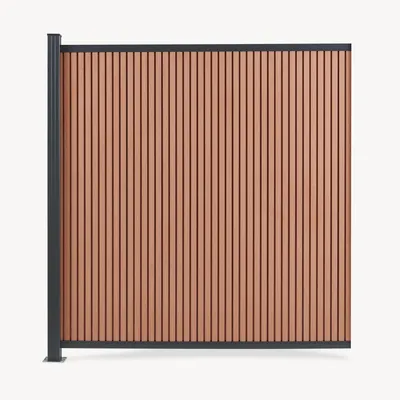 Produktbild von Gartenzaun 'Grassano' Sichtschutzzaun mit 1 Pfosten Erweiterungsmodul 185 x 175 cm witterungsbeständig WPC Braun