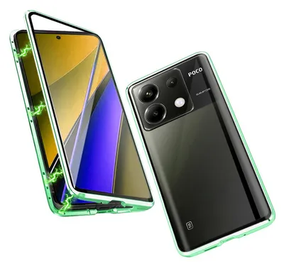 Immagine prodotto di Per Xiaomi Redmi Note 13 Pro / Poco X6 Custodia per cellulare 360 Magnet Glass Bumper Custodia in metallo Custodia Cover