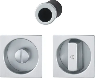 Obrázok produktu pre Sada kľučiek posuvných dverí HOPPE 4921 - WC, štvorcová ružica, strieborný eloxovaný hliník