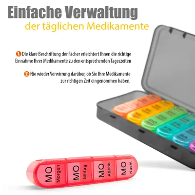 Image de Boîtes de rangement étanches pour 7 jours, adaptées aux aliments et aux médicaments