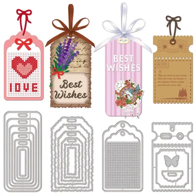 Productafbeelding van Stansvormen voor bladwijzerframes - Metalen sjablonen voor het maken van papieren kaarten - DIY scrapbooking en decoratie