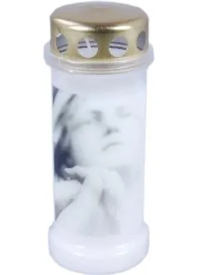 Immagine prodotto di Bolsius: Lume da tomba n. 6 con coperchio e motivo a preghiera (12 pezzi)