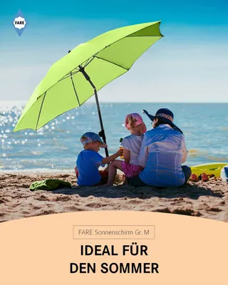 Produktbild von FARE Sonnenschirm M Höhenverstellbar Knickvorrichtung Lichtschutzfaktor UPF 50+ ⌀180cm, Farbe:Grasgrün