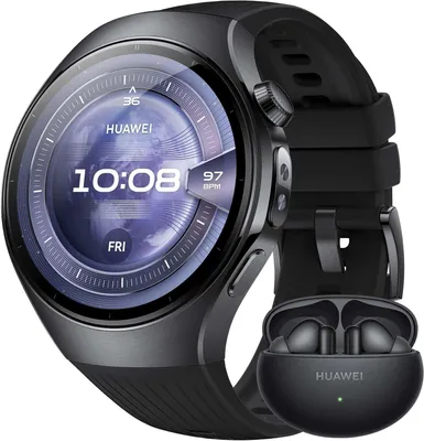 Produktbild von HUAWEI Watch 5 Smartwatch FreeBuds 6i Schwarz mit X TAP Health Sensor AMOLED Display GPS SpO2 eSIM 5ATM wasserdicht für iOS Android 30 Monate Garant
