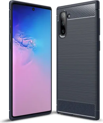 Produktbild von Schutzhülle Handyhülle für Samsung Galaxy Note 10 Case Cover Carbon Optik Blau