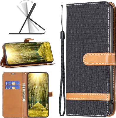 Produktbild von König Design Hülle kompatibel mit Xiaomi 12 Lite Kunstleder Handyhülle - Handy Case Schwarz