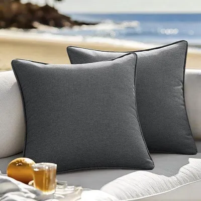 Obrázek produktu pro Ibenzoa® povlaky na polštáře 40 x 40 cm – voděodolný polyester s vzhledem lnu, odolné povlaky na dekorativní polštáře vhodné pro použití v interiéru i exteriéru, bez výplně