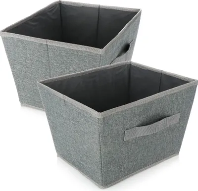 Produktbild von COM-FOUR® 2x Aufbewahrungsbox - Faltbare Kiste zur Aufbewahrung - Faltbox mit Griff für Kleiderschrank, Kleidung, Bücher, Spielzeug