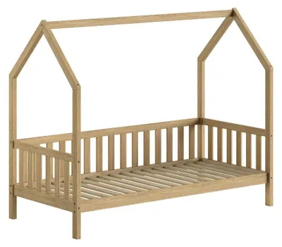 Image de Vipack Lit Cabane Chêne Massif 90x200 cm