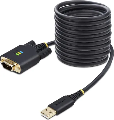 Produktbild von StarTech.com 3m USB auf Seriell Adapter, COM-Retention, FTDI, USB auf DB9 - Kabel USB / seriell - USB (M) zu DB-9 (M) - 3 m - Schwarz