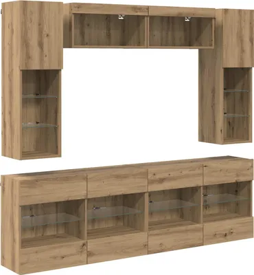 Immagine prodotto di vidaXL Set di mobili da parete per TV, 6 pezzi, effetto legno artigianale "Eiche"