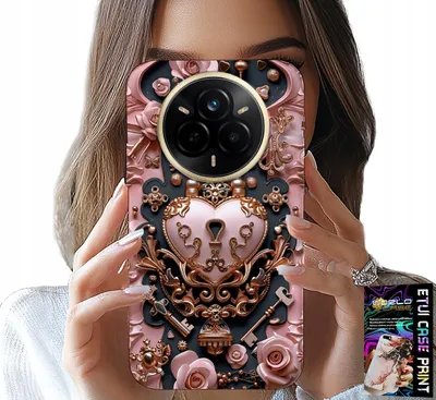 Image de Étui pour Realme 14 Pro 5G - Motifs féminins et tendance, cadenas, cœur, rose